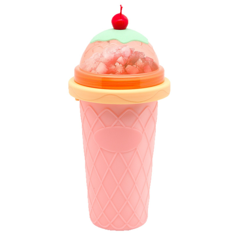 Ceașcă de smoothie din silicon cu funcție de transformare în pahar de gheață prin strângere