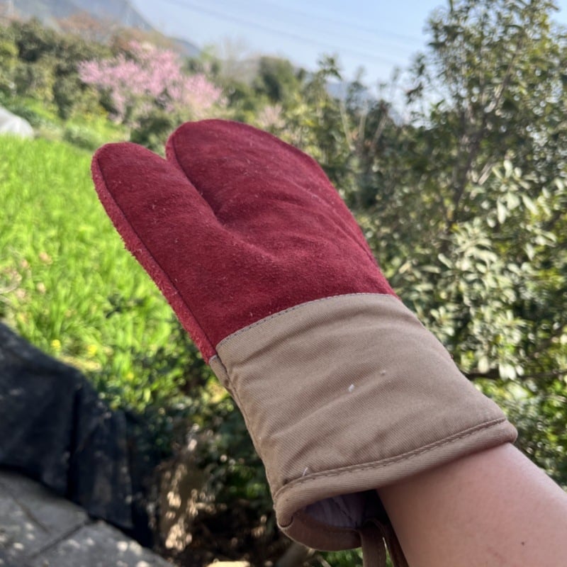 Mănuși de bucătărie rezistente la temperaturi înalte, antiderapante, izolate termic pentru cuptor cu microunde și cuptor, 35 cm, din bumbac, dungi orizontale