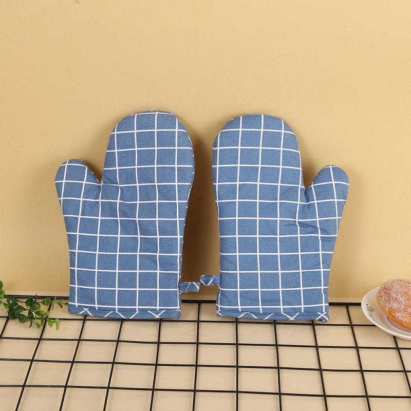 Mănuși de cuptor din bumbac, stil pastoral, rezistente la căldură pentru cuptor și microunde, 28 cm
