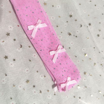 Dječje mrežaste tajice s rhinestones, šarena podloga, mašna
