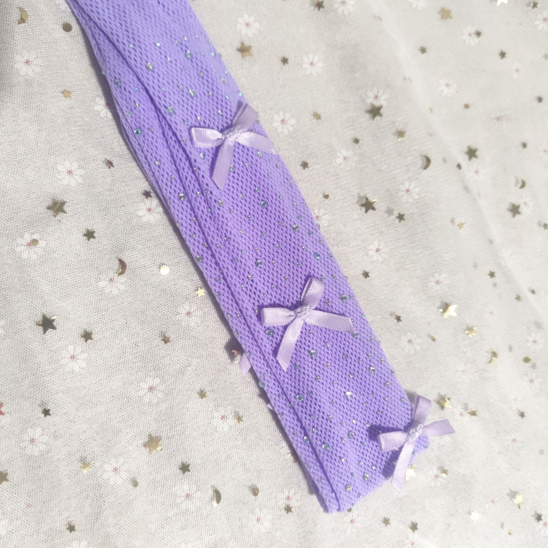 Dječje mrežaste tajice s rhinestones, šarena podloga, mašna