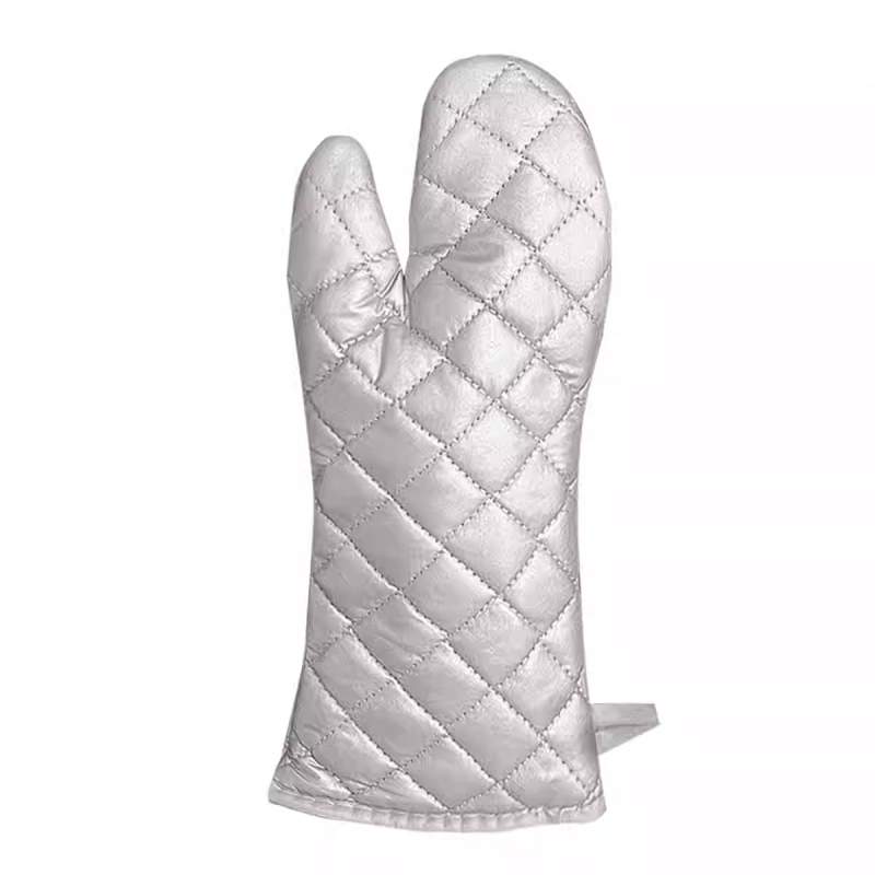 Mănuși de bucătărie rezistente la temperaturi înalte, argintii, în trei mărimi (Mare, Mediu, Mic), izolate pentru cuptor și cuptor cu microunde, 1 pereche
