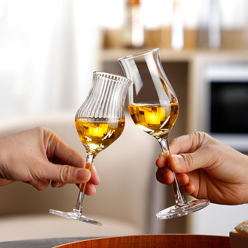 Pahar de whisky din cristal, formă lalea, pentru degustare de arome