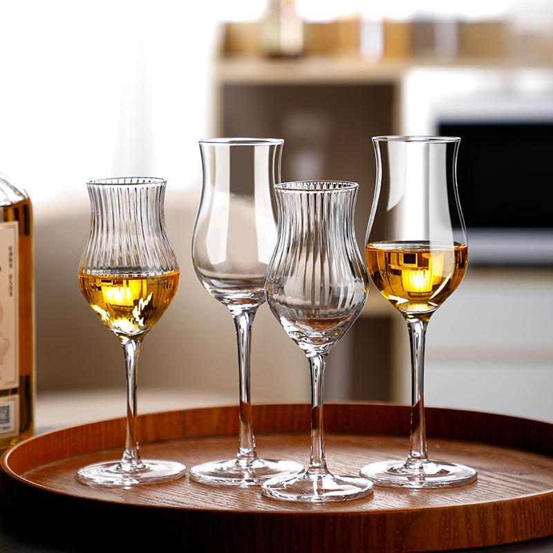 Pahar de whisky din cristal, formă lalea, pentru degustare de arome