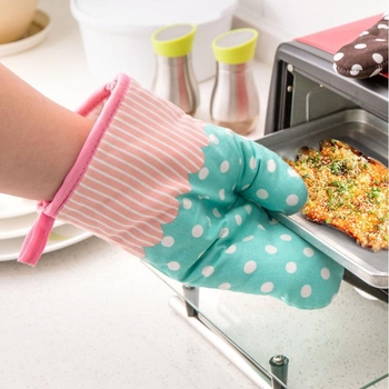 Mănuși groase, rezistente la temperaturi, pentru cuptor și cuptor cu microunde, din material textil
