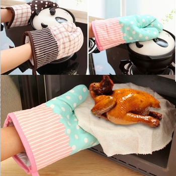 Mănuși groase, rezistente la temperaturi, pentru cuptor și cuptor cu microunde, din material textil