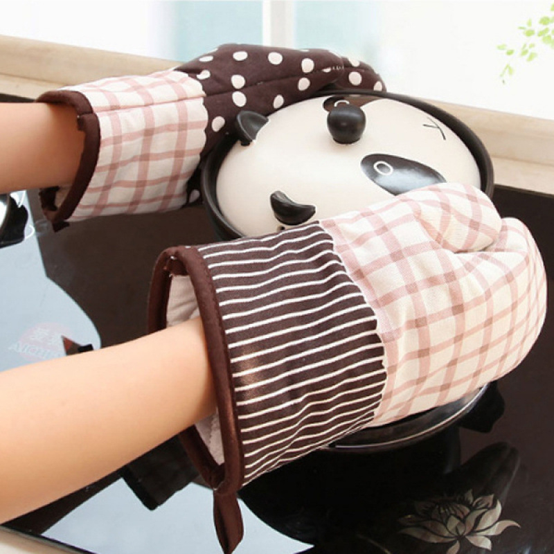 Mănuși groase, rezistente la temperaturi, pentru cuptor și cuptor cu microunde, din material textil