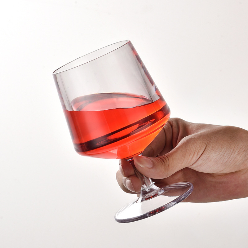 Pahar din plastic pentru vin roșu, stil european, pentru uz casnic, pahar de bar pentru brandy și whisky, cu picior scurt