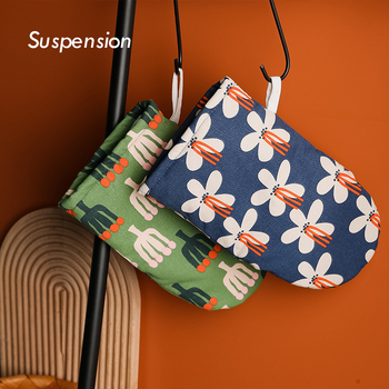 Mănuși din bumbac, minimalist, protecție termică pentru cuptorul cu microunde, cu posibilitate de agățare, design drăguț și proaspăt