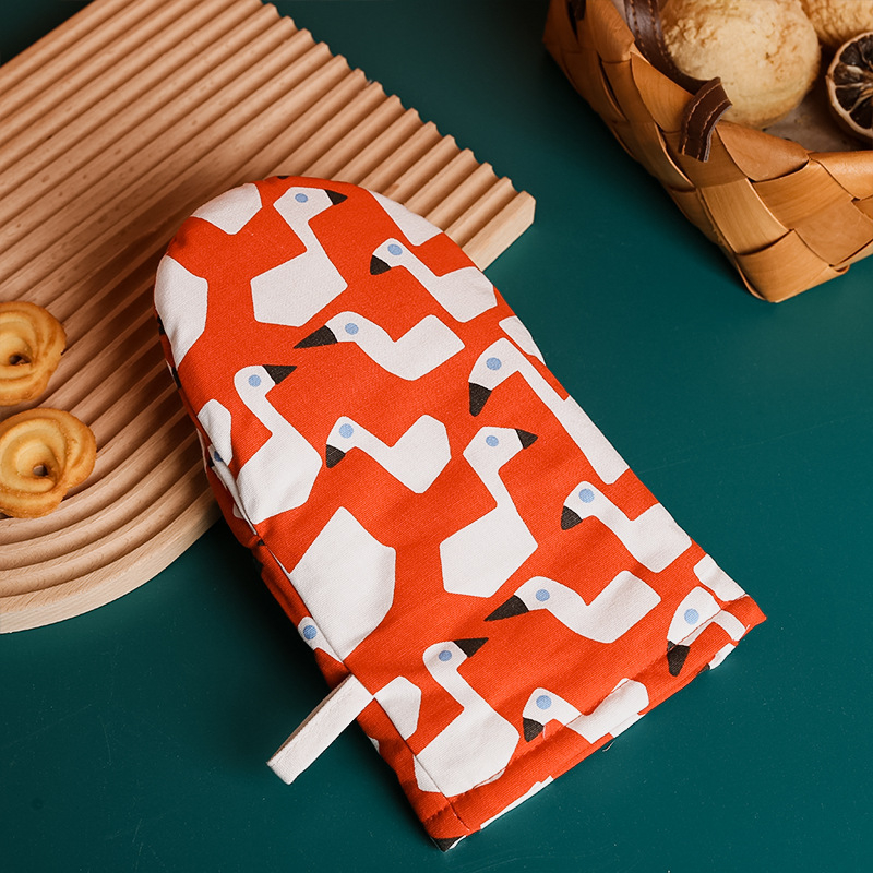 Mănuși din bumbac, minimalist, protecție termică pentru cuptorul cu microunde, cu posibilitate de agățare, design drăguț și proaspăt