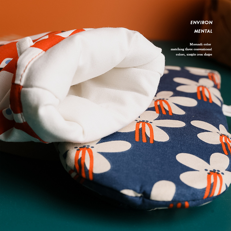 Mănuși din bumbac, minimalist, protecție termică pentru cuptorul cu microunde, cu posibilitate de agățare, design drăguț și proaspăt
