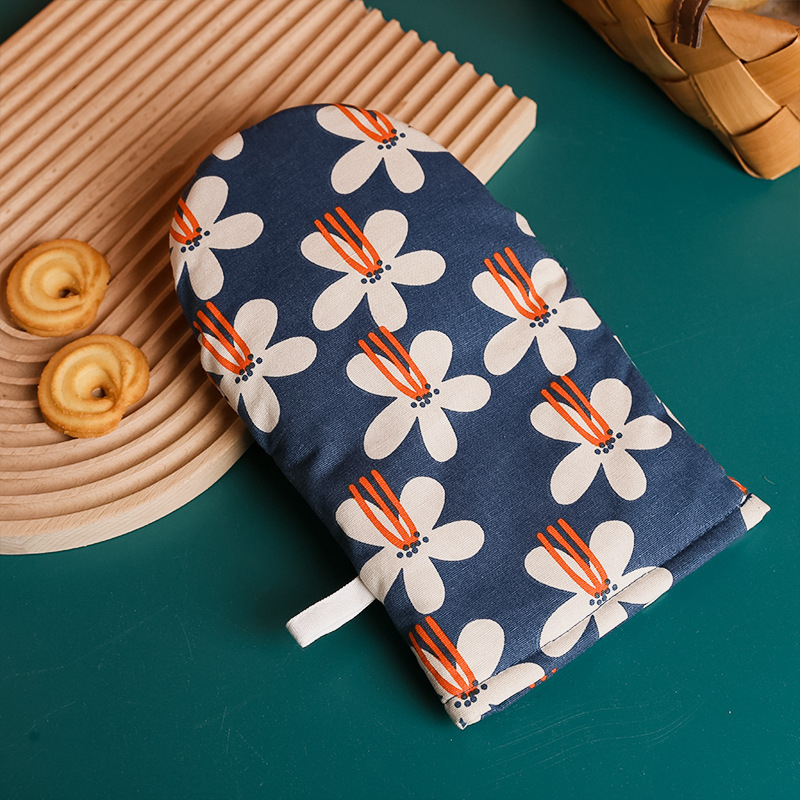 Mănuși din bumbac, minimalist, protecție termică pentru cuptorul cu microunde, cu posibilitate de agățare, design drăguț și proaspăt