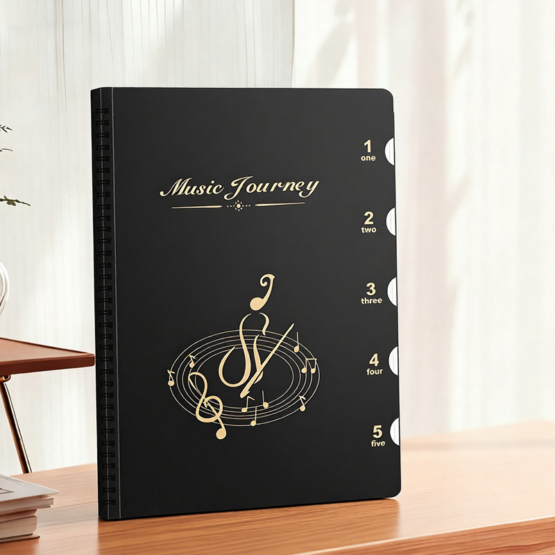 Nine Fruits Folder A4 din plastic pentru partituri muzicale, cu inserții anti-reflexie, organizator pentru partituri de pian, 20–30 de pagini, 2 cm grosime