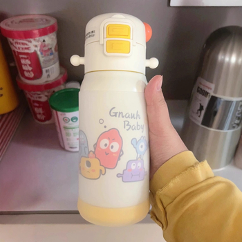 Husă din silicon pentru pahar termic pentru copii, 550 ml, transparentă, protecție completă împotriva căderilor, compatibilă cu paiul