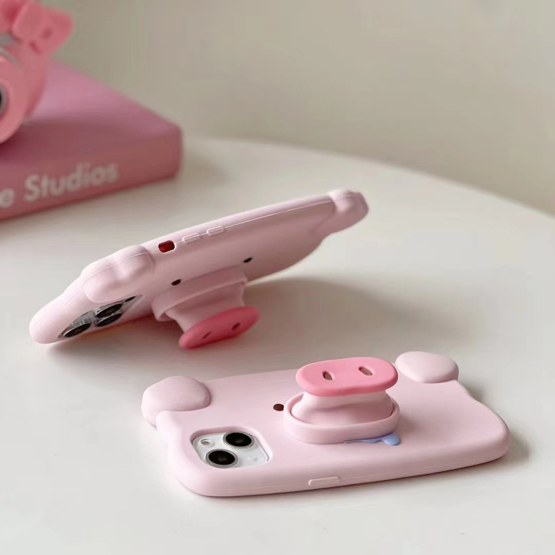 Roza svinja 3D silikonsko kućište za iPhone 11–14, Pro i Pro Max