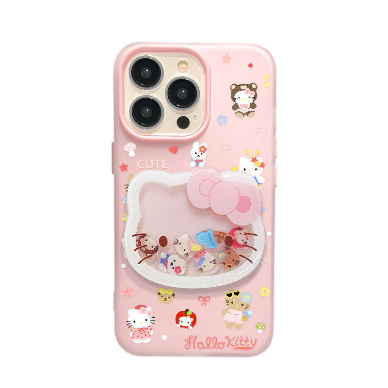 KT Cat Shaker Stand – Dvostruki silikonski kućište za iPhone, uz narukvicu i jelly dizajn u korejskom stilu