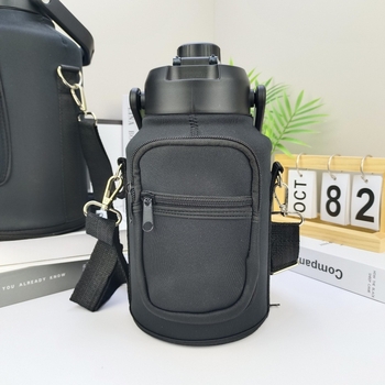Husă pentru sticlă de apă de 64oz și husă pentru pahar de 128oz, design spațial, izolație, curea pentru umăr