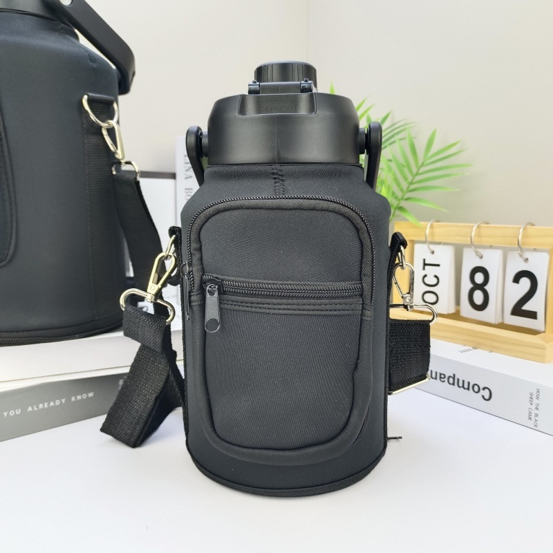 Husă pentru sticlă de apă de 64oz și husă pentru pahar de 128oz, design spațial, izolație, curea pentru umăr