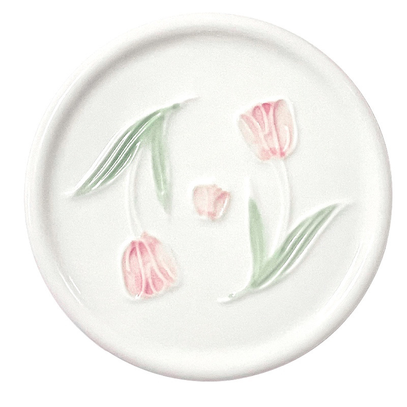 Capac ceramic pentru cană cu design floral original