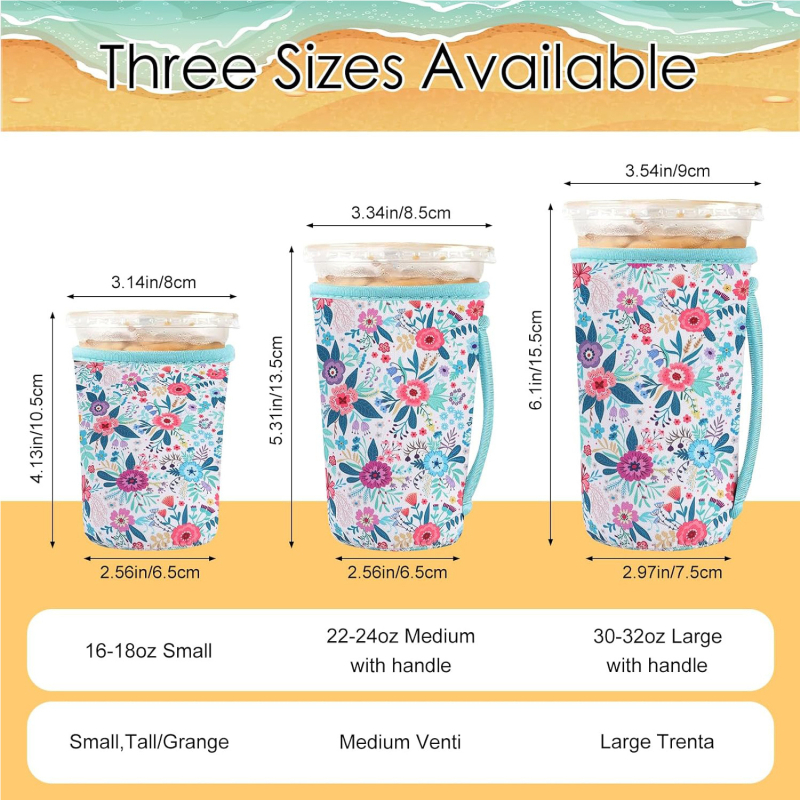 Husă personalizată pentru pahar din neopren, pentru ceai cu lapte și cafea, imprimare logo, seturi 16oz, 24oz, 32oz