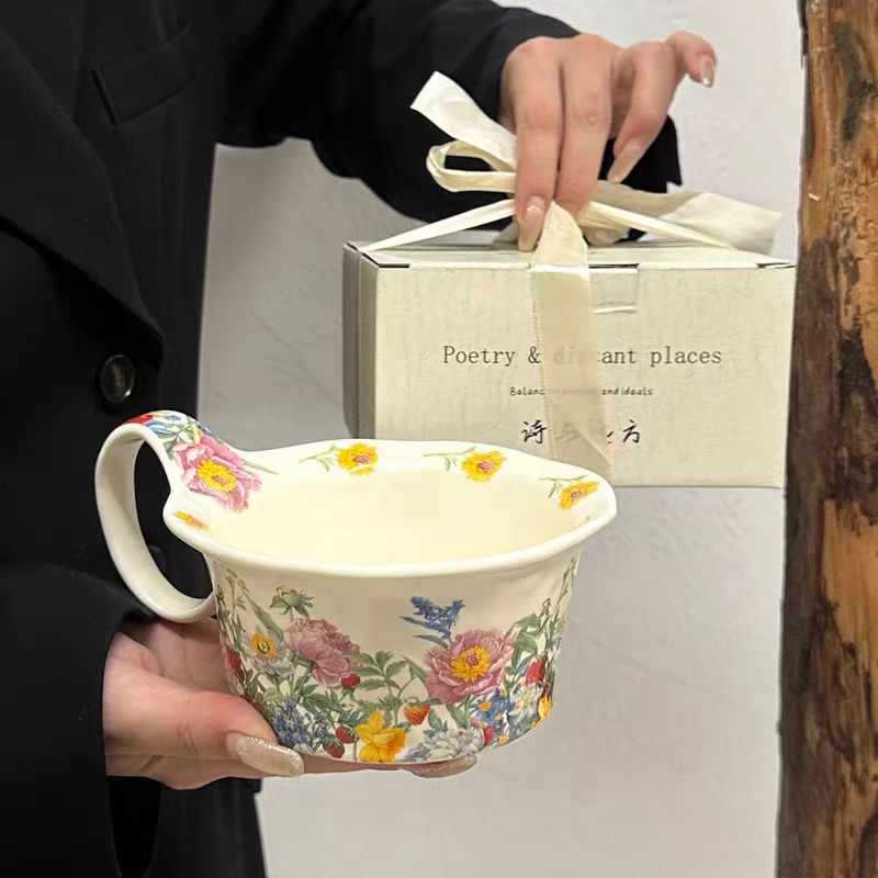 Cană ceramică elegantă pentru uz casnic, set cadou cu ceașcă de desert