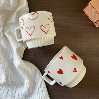 Cană ceramică cu inimă, cană de cafea în stil Instagram, cadou de Ziua Îndrăgostiților