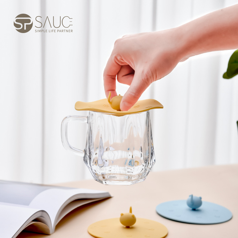 Capac din silicon alimentar, universal, protecție la praf pentru cești din sticlă, rezistent la temperaturi înalte