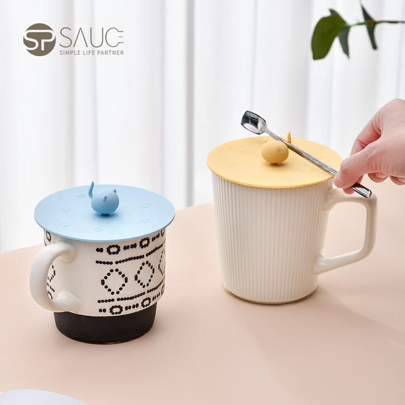 Capac din silicon alimentar, universal, protecție la praf pentru cești din sticlă, rezistent la temperaturi înalte