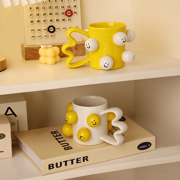 Behanmei cană ceramică cu față zâmbitoare – cuplu drăguț, ceașcă de cafea, cadou frumos pentru ea