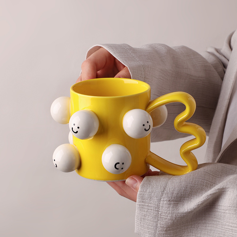 Behanmei cană ceramică cu față zâmbitoare – cuplu drăguț, ceașcă de cafea, cadou frumos pentru ea