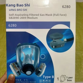 Kangbaishi 6280 puna maska za plin s filtrima 605D, dvostruki filtri br. 3 i br. 7