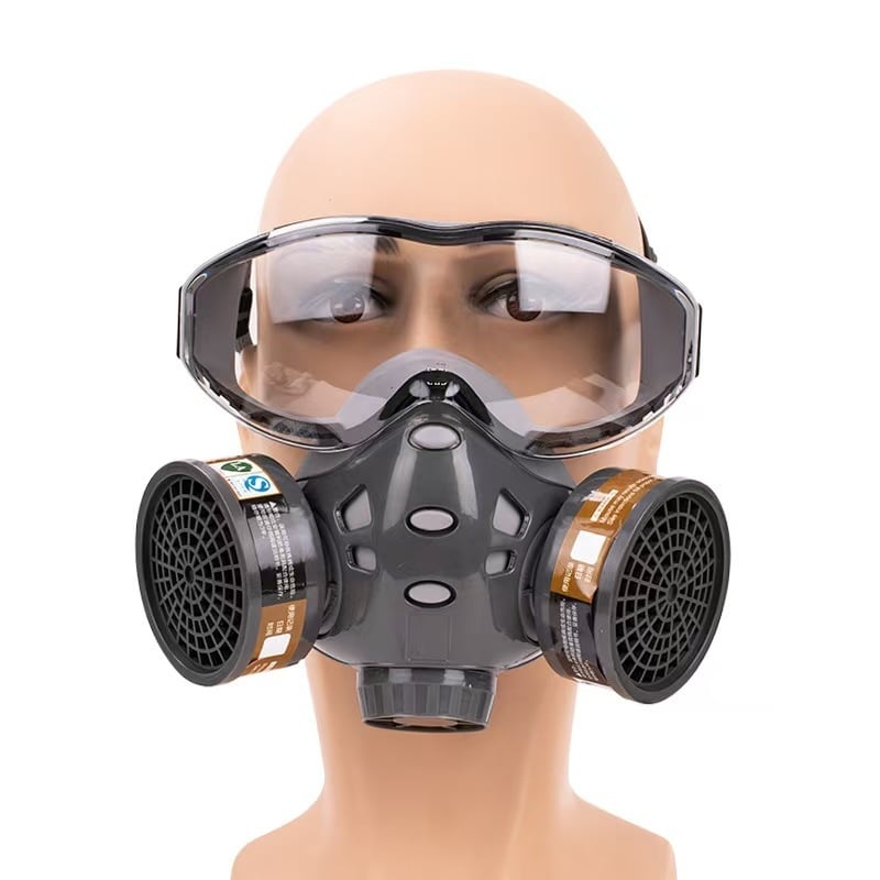 Gas maska 8200 s integriranim naočalama, za prskanje bojom, pesticidima, formaldehidom i kemijskim prašinama, KN95