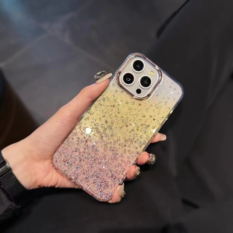 Novo magnetsko kućište s zvjezdanim glitterom za iPhone 13-16 Pro seriju, gradijentni završetak