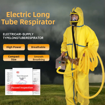 Respirátor s napájaním vzduchu a dlhým hadičkou pre toxické plyny a striekanie farby, latex – nový model