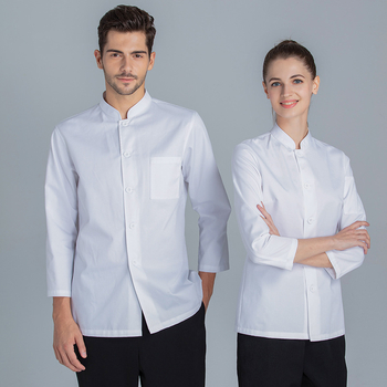 Zhenyao kuhački kaput s dugim rukavima za restorane i hotele, plus veličina, 100% poliester, kordurojna tkanina