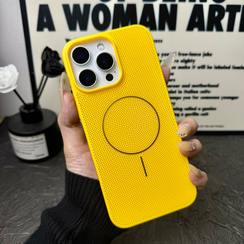 Kryt s tankim magnetskim prstenom za odvod topline za iPhone 17 Pro Max, prozračna mrežasta zaštita za iPhone 16