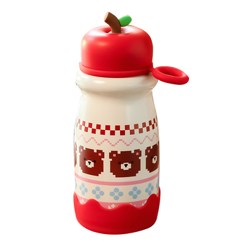 Cană termică Apple Cup cu mâner, din oțel inoxidabil, design modern, drăguț