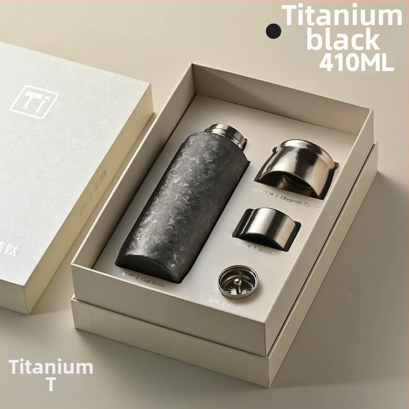 Termos din titan pur cu separare ceai-apă, cană izolată de birou, cadou premium din titan