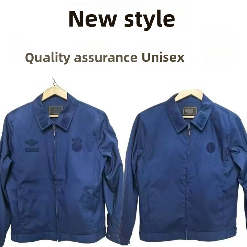 Modrá výcviková uniforma pre hasičov, s krátkymi rukávmi, unisex, celoročné použitie