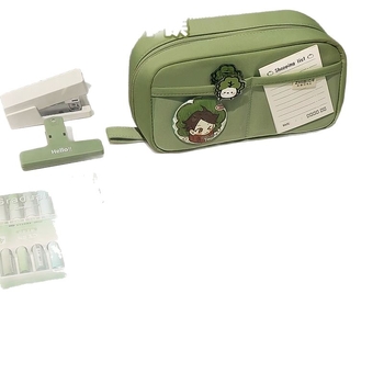 Penar vulcan cu 5 straturi, capacitate mare, design transparent cu două straturi pentru elevi din ciclul primar și gimnaziu