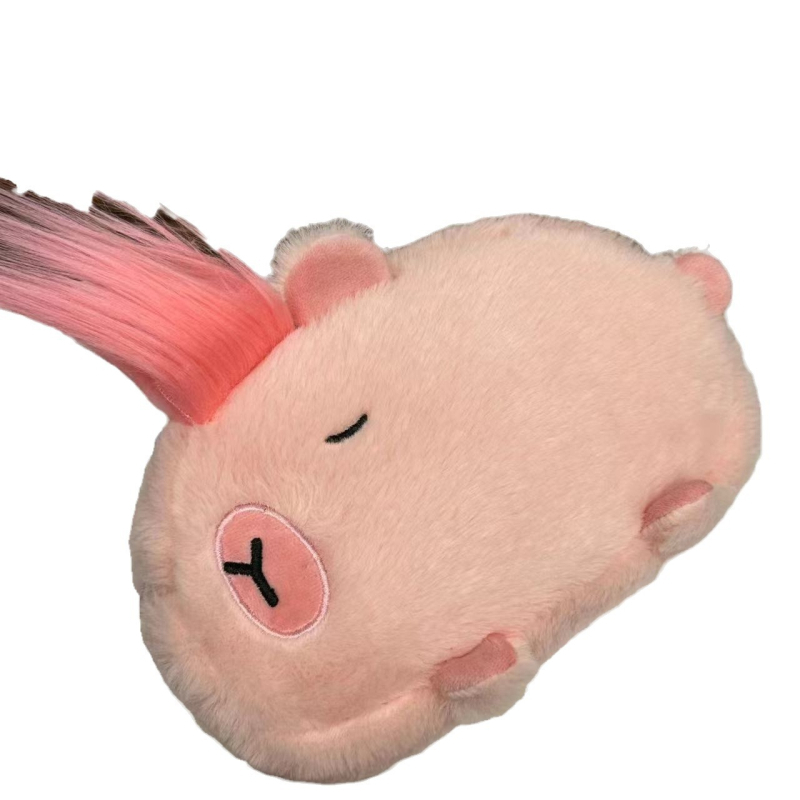 Penar din pluș cu capybara, capacitate mare, organizator școlar cu design desen animat, material catifelat