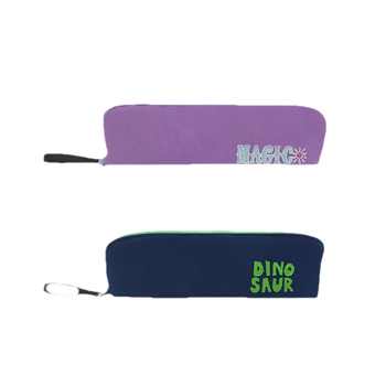 Etui multifunctional orizontal pentru elevi - capacitate mare, material Oxford, albastru și roz, fermoar comod