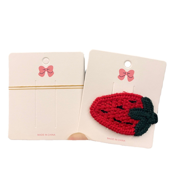Aproape 100 agrafe de păr albe din carton, cu design papion roșu ca pepene, carduri pentru agrafe și bază de afișare pentru accesorii DIY