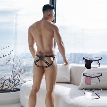 ORLVS muški thong s leđnim preskriženim trakama, niski struk, seksi i tijesno, modalna tkanina