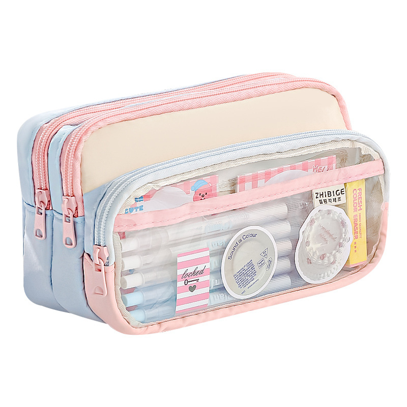 Penar Colorblock o00, transparent, cu capacitate mare, design creativ și multifuncțional, stil japonez