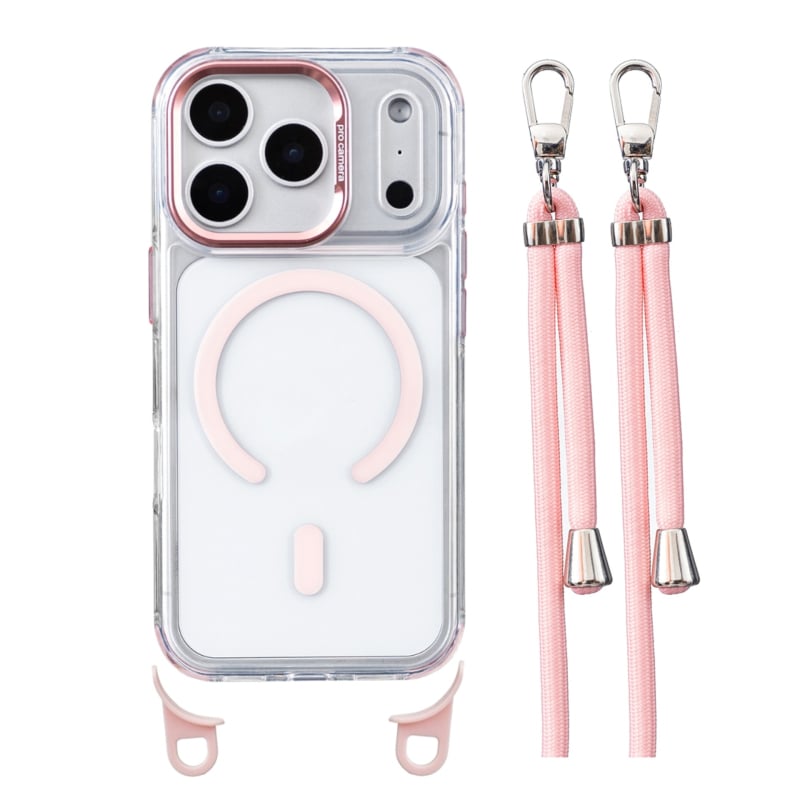 Magnetska zaštita za iPhone 17 Pro Max otporna na padove, visoke prozirnosti, s kaišem za nošenje