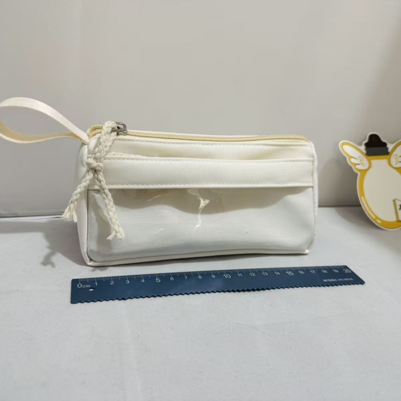 Penar transparent pentru creioane, capacitate mare, design minimalist, culoare solidă