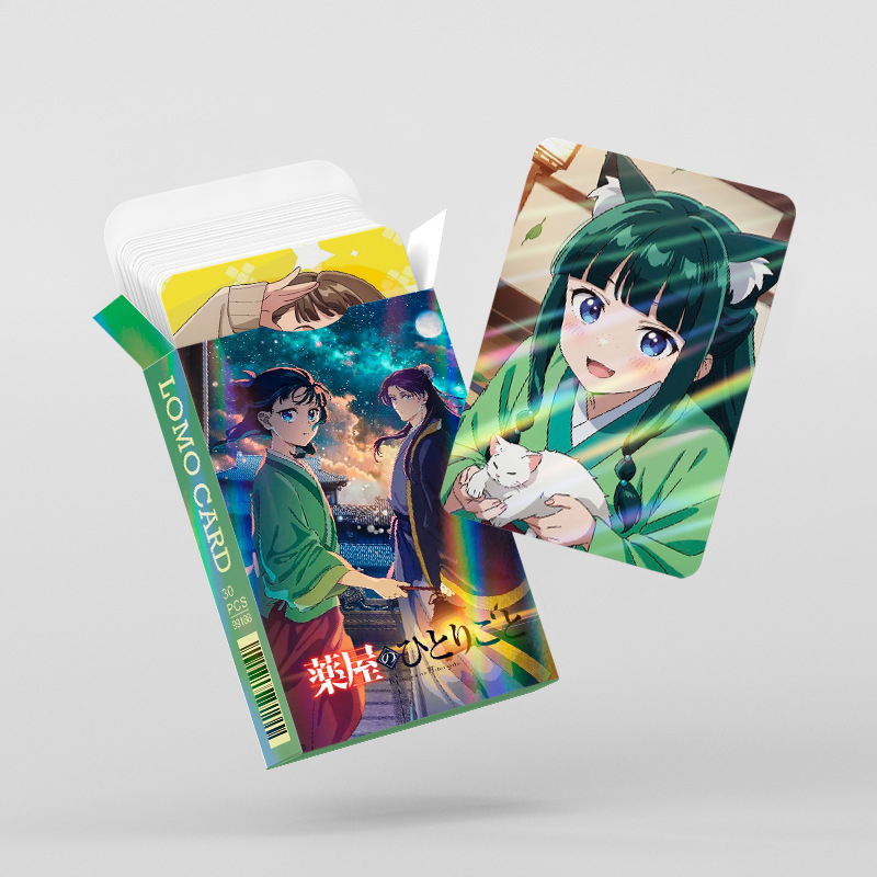 Set nou de 30 carduri laser: carduri anime flash, holografice, cu două fețe, carduri Lomo cadou