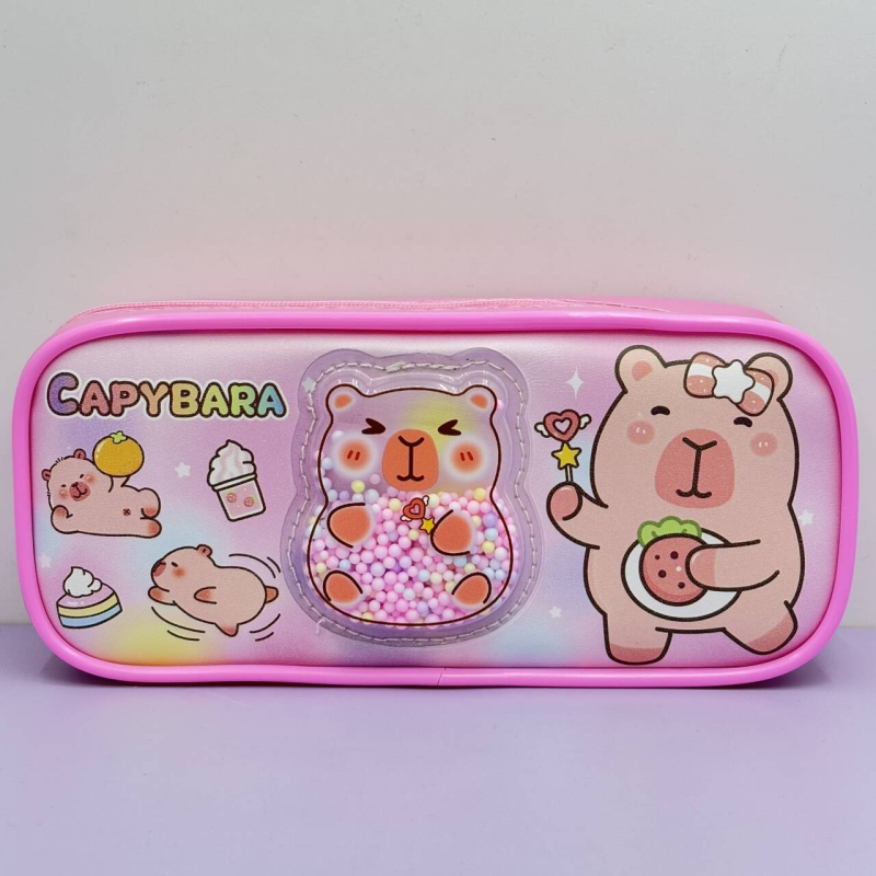 Penar pentru creioane cu capibara, minge de nisip, design drăguț și creativ, capacitate mare pentru elevi