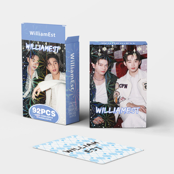 WilliamEst Lomo Cards – 92 de carduri foto de înaltă definiție cu vedete, colecție în cutie, felicitări și stickere